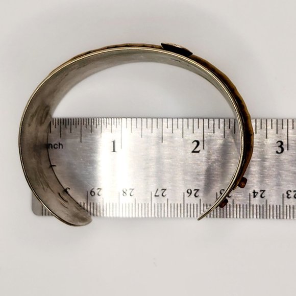 Artisan Riveted Mixed Metals Assemblage Cuff Bracelet - Picture 7 of 8